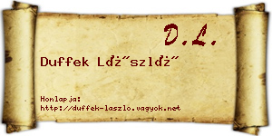 Duffek László névjegykártya