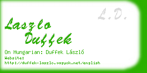 laszlo duffek business card